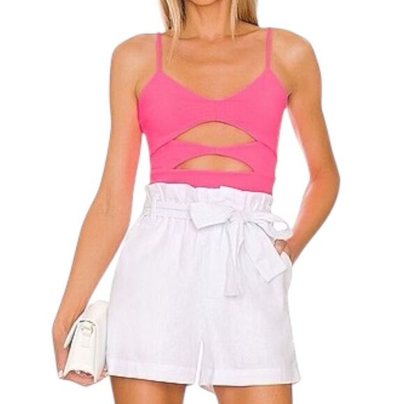 NEW Susana Monaco Cut Out Tank in Shocking Pink Large - Picture 1 of 8